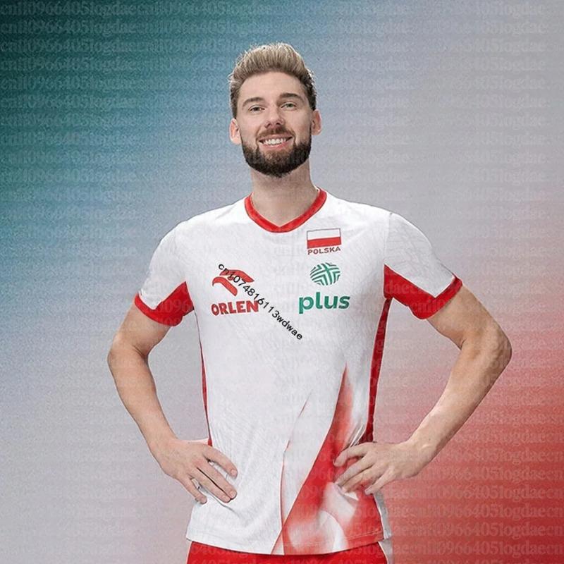 Heißer Verkauf Sporttrikot Polnische Volleyball Casual T-Shirt Herren Kinderkleidung Schnelltrocknend Polen Volleyball Trainingsshirt unisex