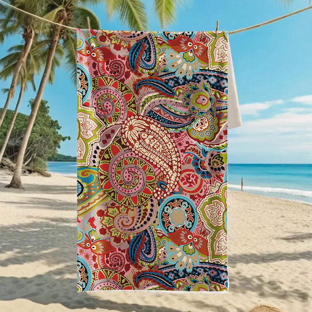 New, Double-sided Velvet Beach Towel Quick-drying Sports Towel Printed Bath Towel