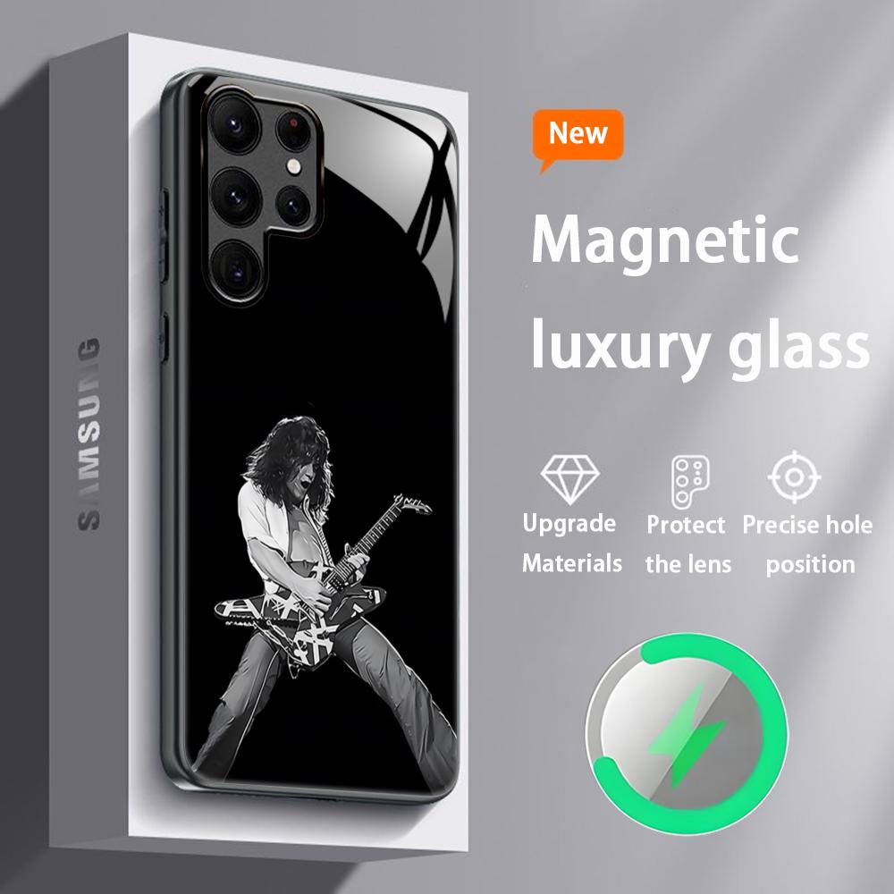 

Cool Van Halen Rock Guitarist Phone Case For Samsung S26 S25 S24 S23 S22 S21 S20 Plus Ultra Glass Magnetic Case Galaxy S26 Ultra