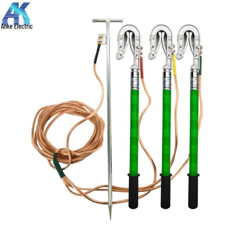 Anke 35kV Outdoor Grounding Kit 25mm² Wire, 1.5m Rod