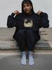 Women's Casual Autumn Heavyweight Hoodie - Comfortable Loose Fit with Mid-High Neck and Long Sleeves, Trendy Cross-Border Style