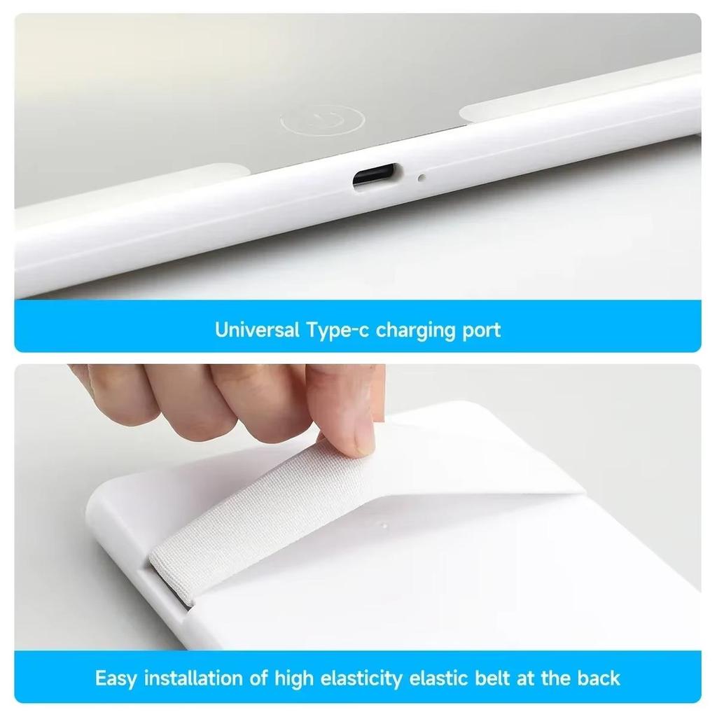 LED Light Mode Stepless Dimming Sun Visor Vanity Mirror Rechargeable Touch Sensor Vanity Mirror Convenient Car Vanity Mirror