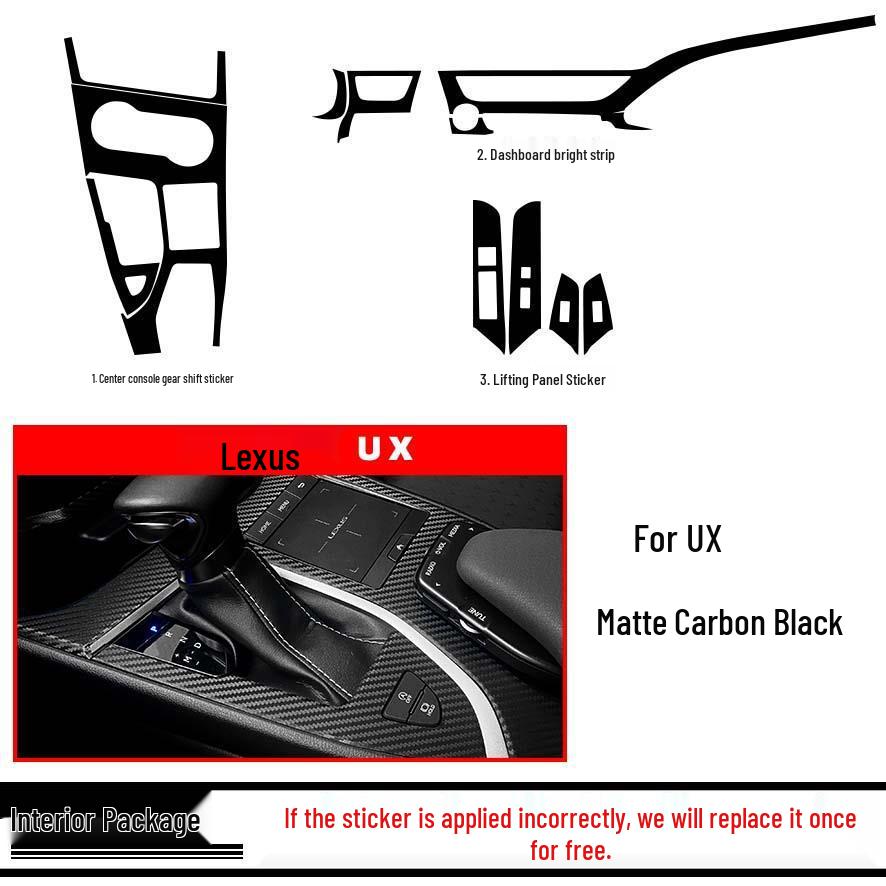 Starry Sky Carbon Fiber Console Sticker for 19-20 Lexus UX Interior Gear Shift Modification