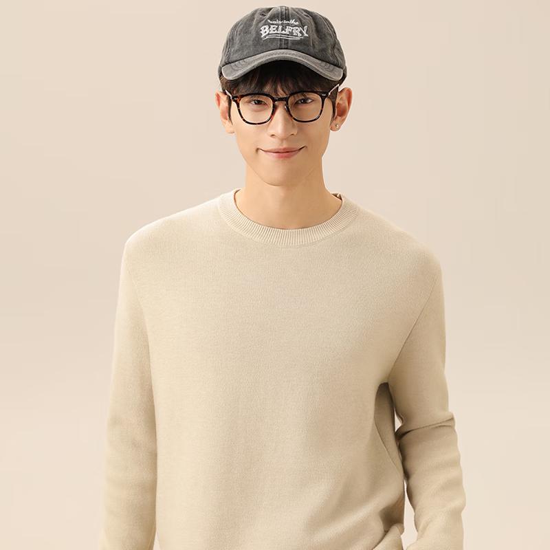 MINISO Men's Fleece-Lined Thermal Knit Sweater