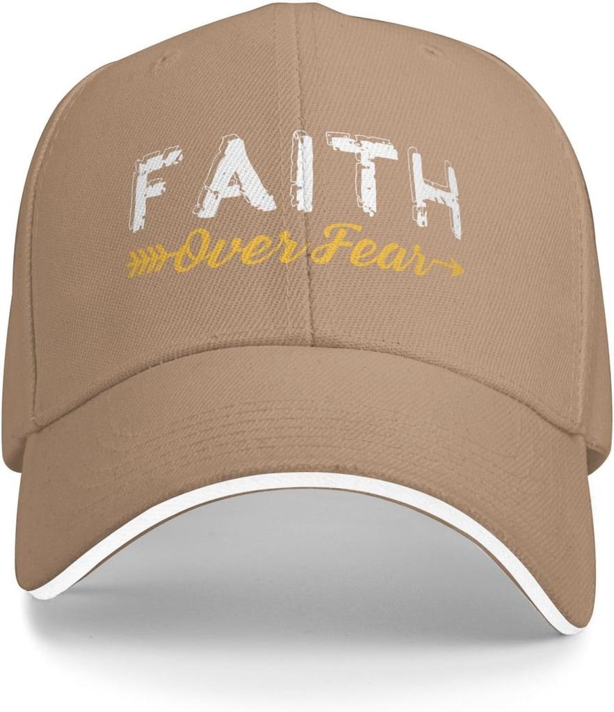 Faith Over Fear Christian Graphic Polyester Trucker Cap Adjustable Unisex Adult Baseball Hat
