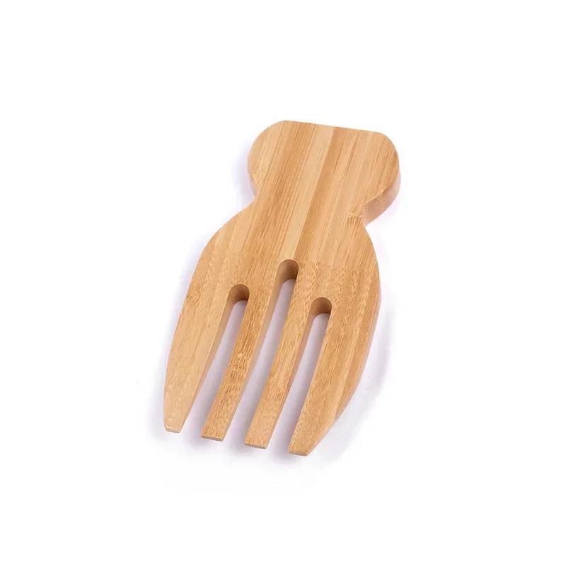 Bamboo Salad Mixing Tool Salad Fork for Kitchen Soup Unpainted Wooden Salad Spoon Stirring Fork Wooden Utensils Tableware