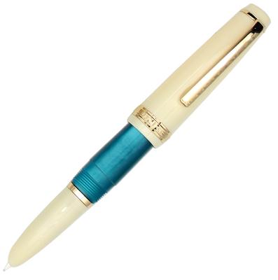 Gullor Mini Fountain Pen with Gold Acrylic Pocket Dark Hidden Extra Fine Nib Trim, Pen, Blue, (0.38mm)
