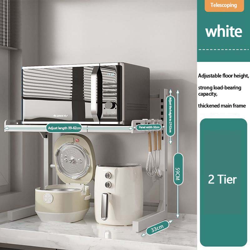 

Extendable 2/3 Layer Kitchen Storage Shelf Adjustable Microwave Stand Coffee Machine Rack Organizer Home Office