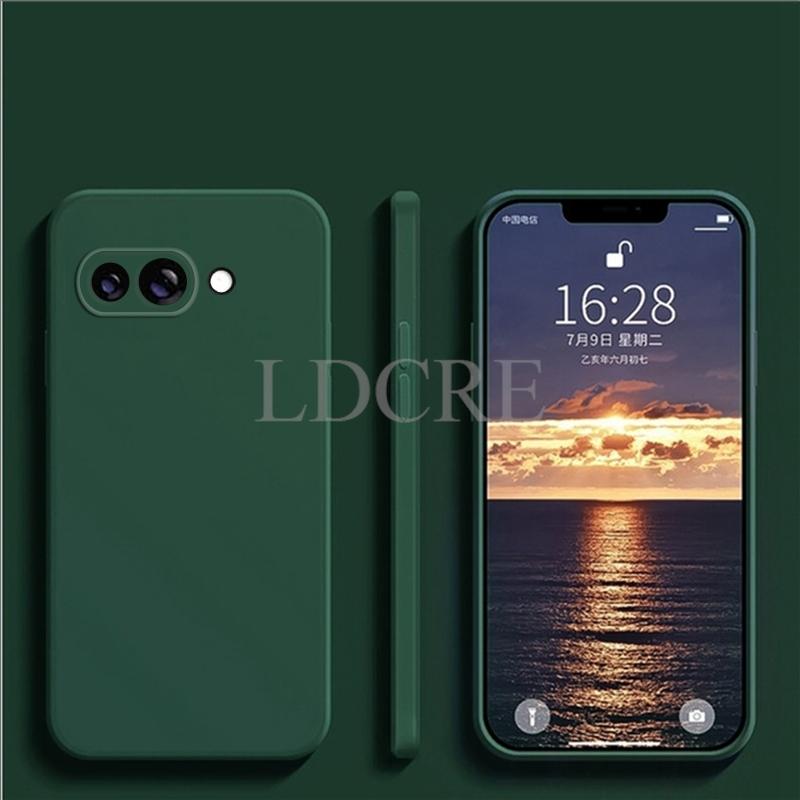 

Жидкий силиконовый чехол для Google Pixel 9a, простой чехол, чехол для Google Pixel 9a, защитный чехол из ТПУ и резины для телефона, чехол для Pixel 9 a For Pixel 9a