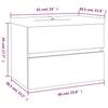 Vidaxl Cabinet with Sink, Smoked Oak, Wood-based Material