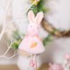 3pcs Easter Bunny Ornaments Pink White Yellow Rabbit Hanging Decor for Home Window Display