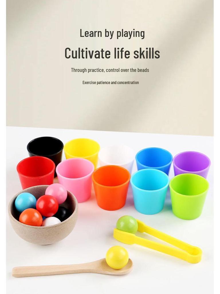 CPCE Educational Toys: Color Sorting and Recognition Set with Balls and Cups