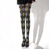 Women'S Argyle Checked Pattern Net Fabric Diaphanous Hosiery High Waisted Preppy Lengthy Feet Coverings Microfiber Tights Intimate Wear Slender Fit