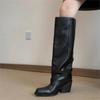 Retro Versatile High-heeled Boots for Women in Autumn and Winter, Thick-soled Women's Shoes