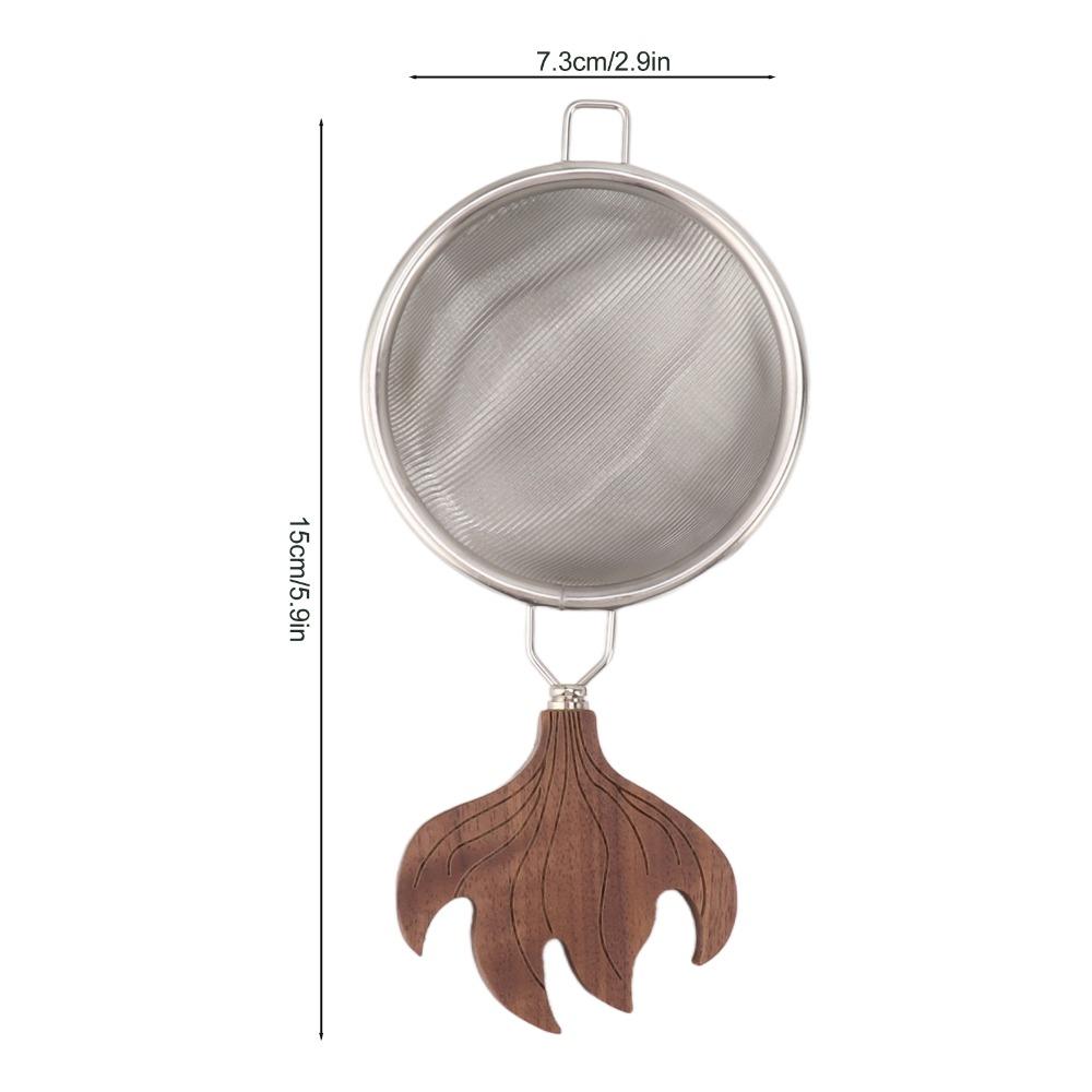 Tea Accessories Stainless Steel Tea Strainer Fine Mesh Wooden Handle Tea Filter Easy To Clean Tea Sifters Home Use