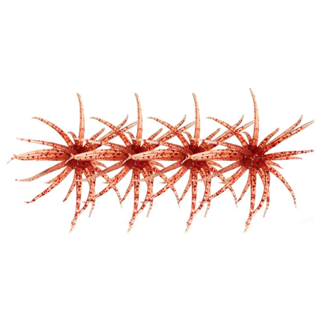 4pcs/Set Water Sea Urchin Softworm Lure Anti Bite Simulated Sea Urchin Lures for Bass Fishing Drop Shot Saltwater Fishing Gear