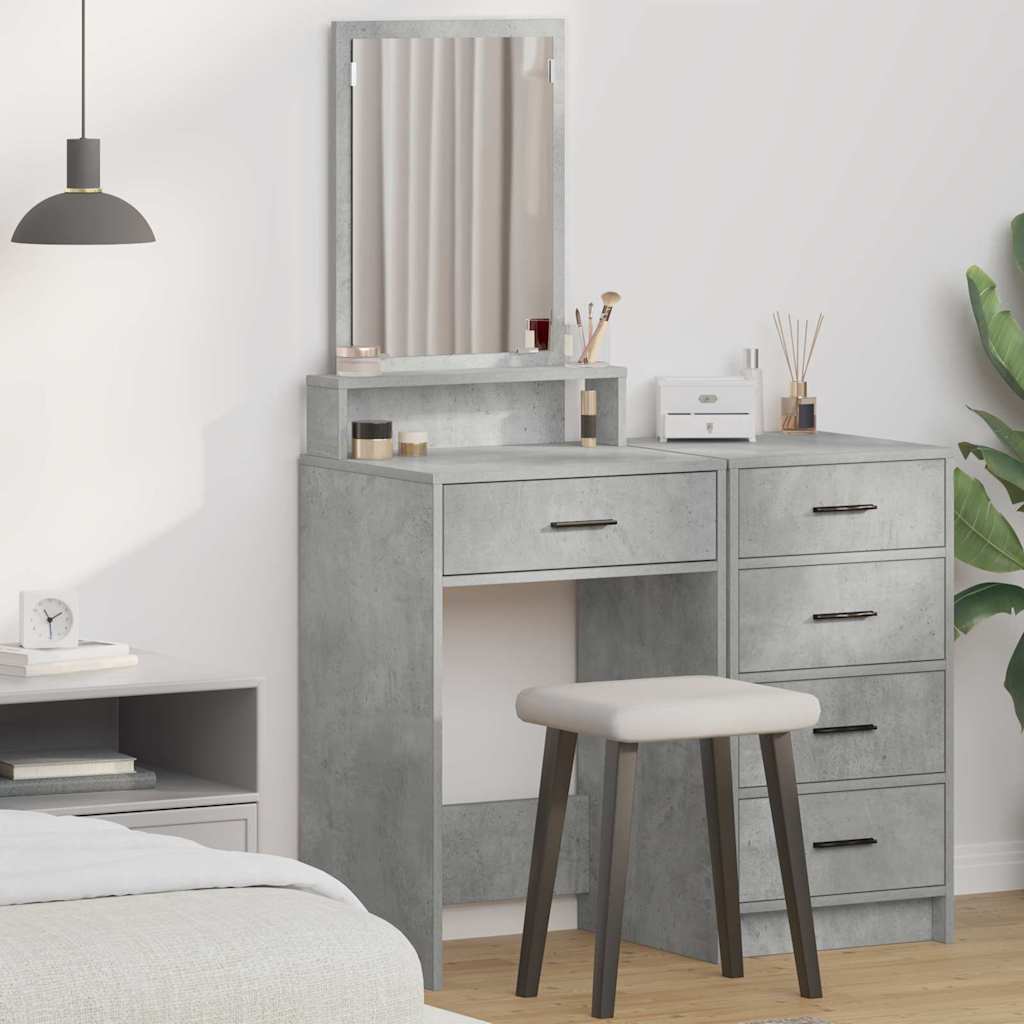 Makeup Table Concrete Grey 50 x 41 x 140 cm Particleboard