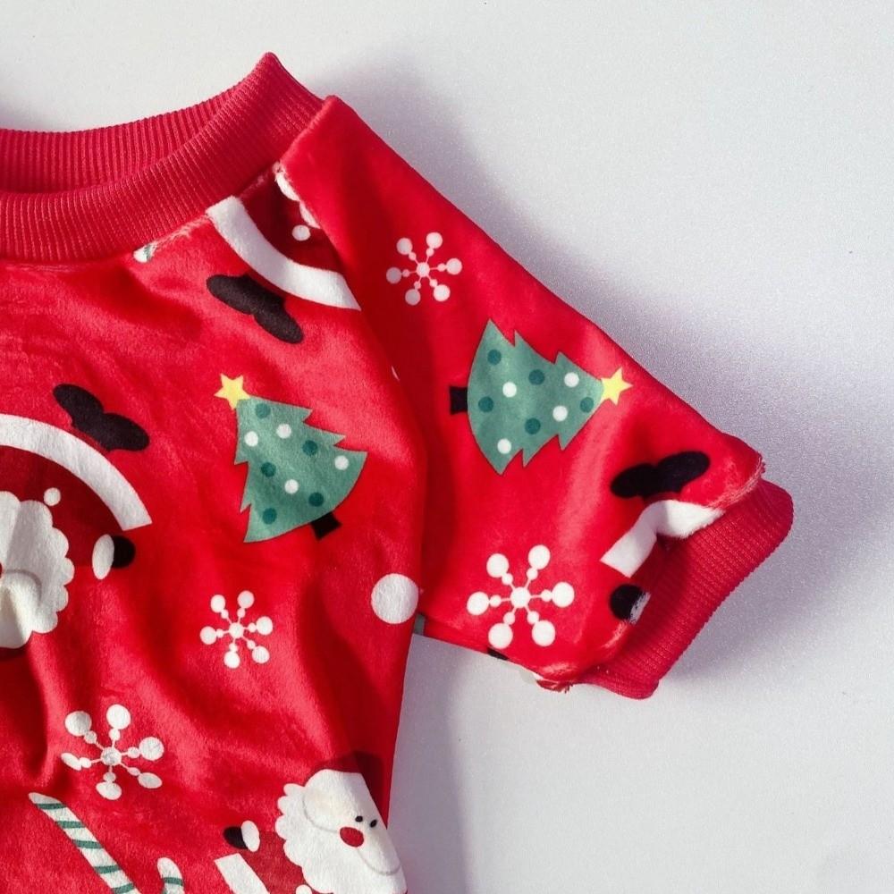 Soft Fleece Christmas Dog Jumpsuit Cartoon Dog Pajamas Cute Pet Sleepingwear Winter Season