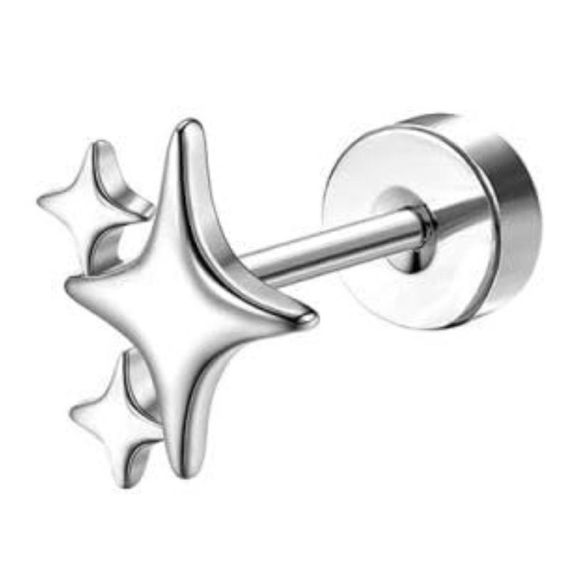 Bobisty 1pc Earrings for Sensitive Ears Surgical Stainless Steel Earrings for Women Dainty Flat Back Earring Stud Hoop Cartilage