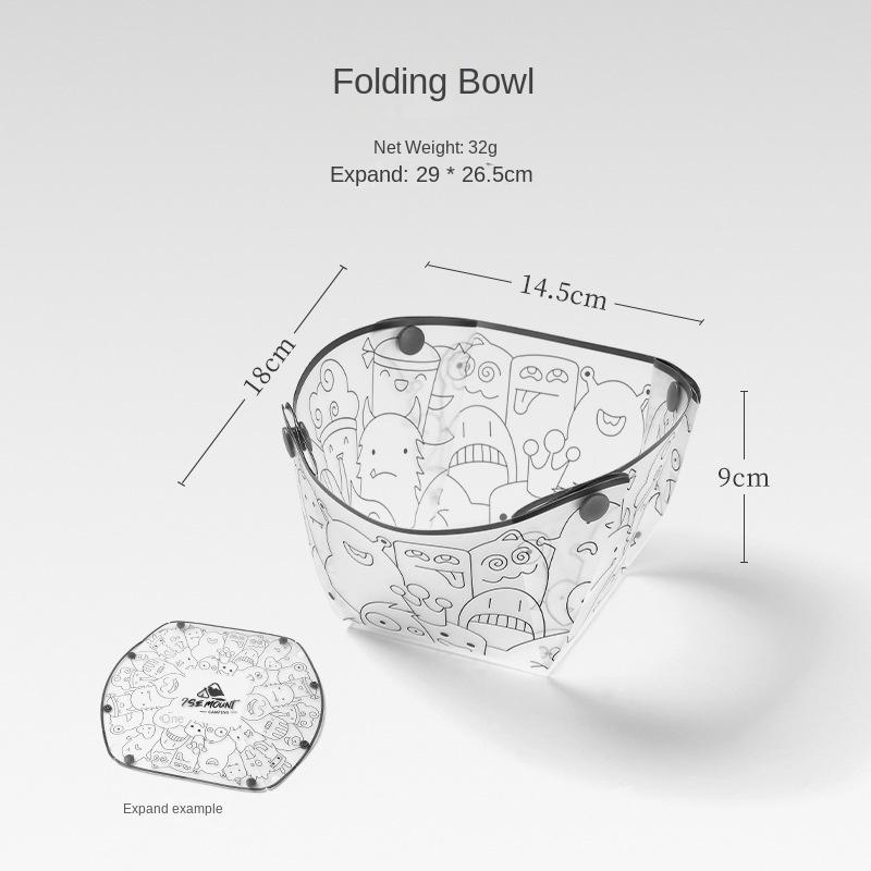 Bols portables pliables ultra légers, assiettes, vaisselle combinée polyvalente pour l'extérieur