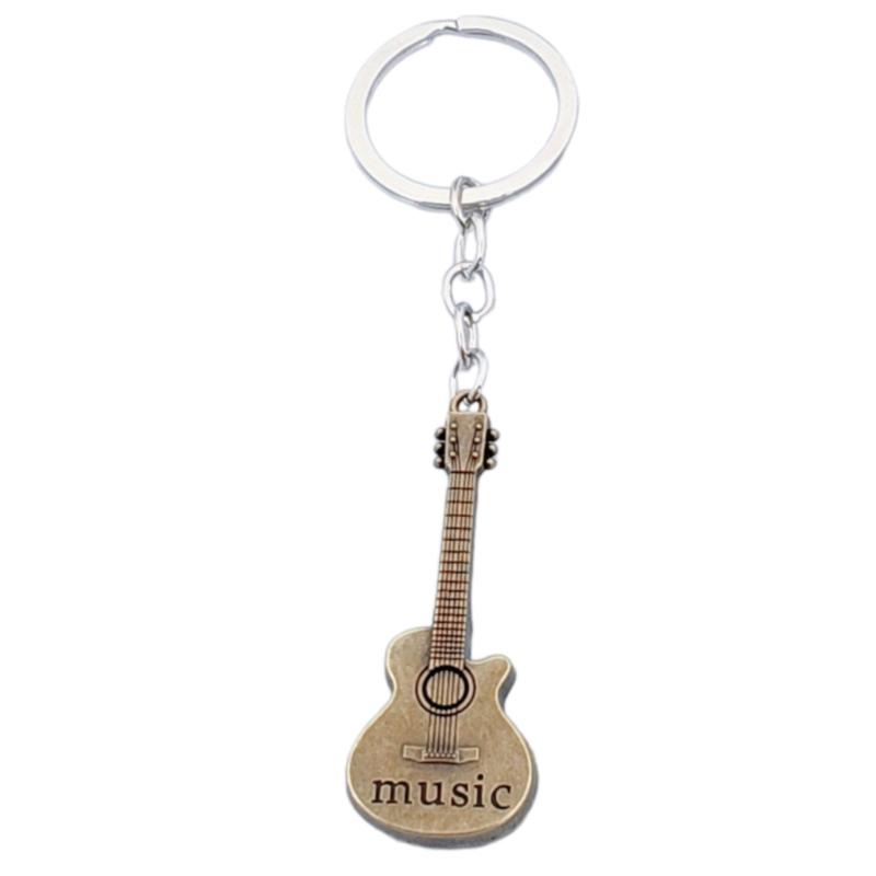 

Handmade Guitar Phone Charm Beaded Guitar Keyring Pendant Alloy Texture Key Jewelry Suitable for Decorating Accessories