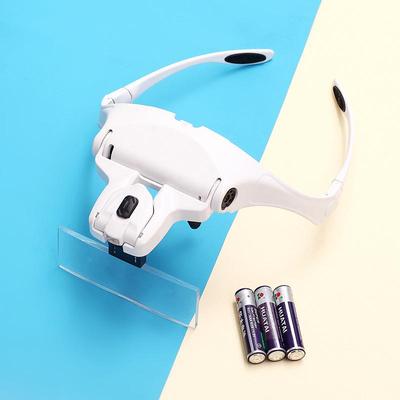 Occhiali Lente d'Ingrandimento LED da Testa per Lettura e Riparazione 9892B1