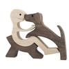 Famiglia Cucciolo Legno Cane Artigianato Figurina Regalo di San Valentino Modello di Intaglio Decorazione per Casa Ufficio Regalo di Natale Decorazione per Coppia