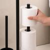 Floor Standing Toilet Paper Holder Stainless Steel Integrated Bathroom Accessories Black Toilet Brush Holder Cleaning Tools