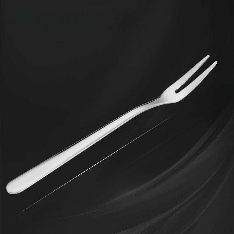 6pcs Set Stainless Steel Fruit Fork  Dessert Fork, Cake Two Tooth Fork, Creative Swan Base Tableware Storage Rack