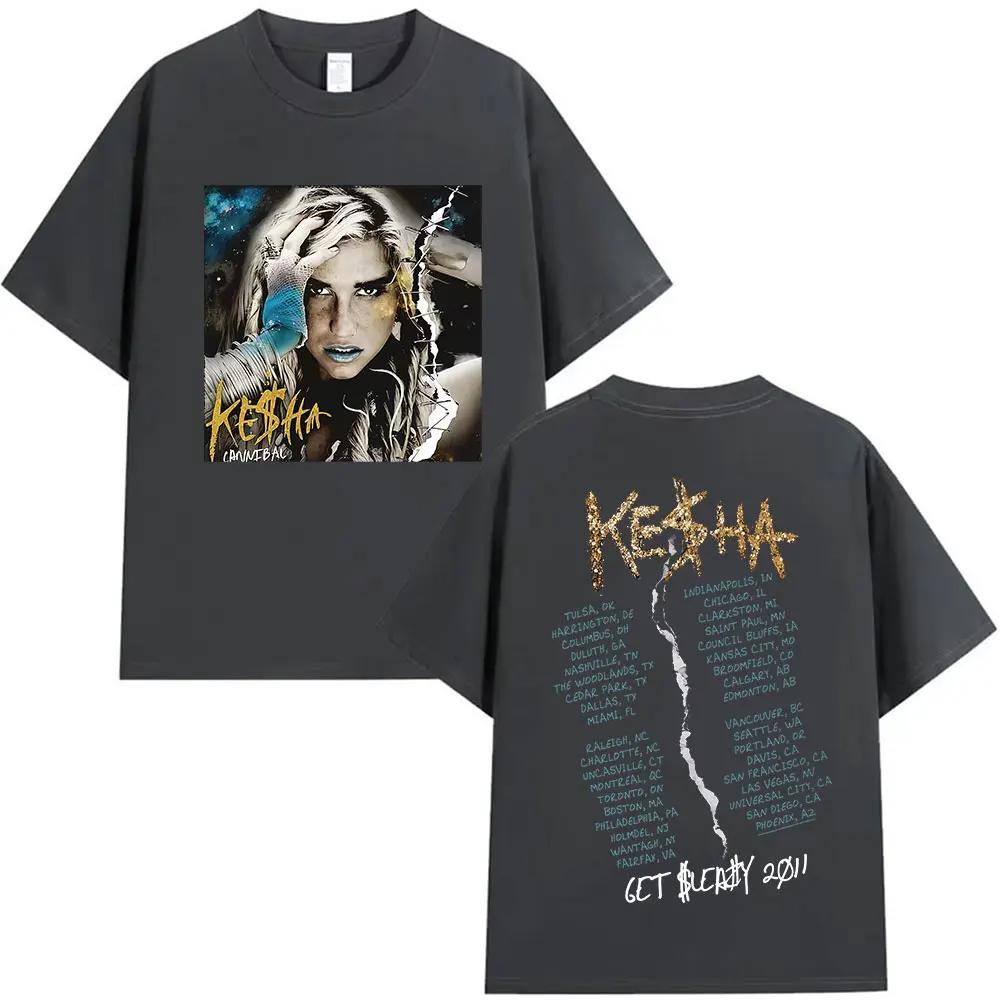 

Singer Kesha Album 2026 Graphic T Shirt Unisex Women Hip Hop Vintage Short Sleeve Tshirts Summer Harajuku Oversized Cotton Tshirt S