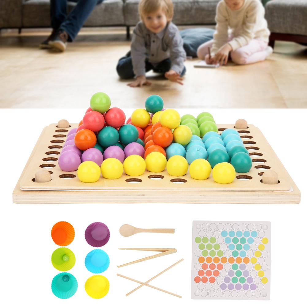 Clip Bead Game Color Recognition ParentChild Interaction Wooden Educational Puzzle Toys