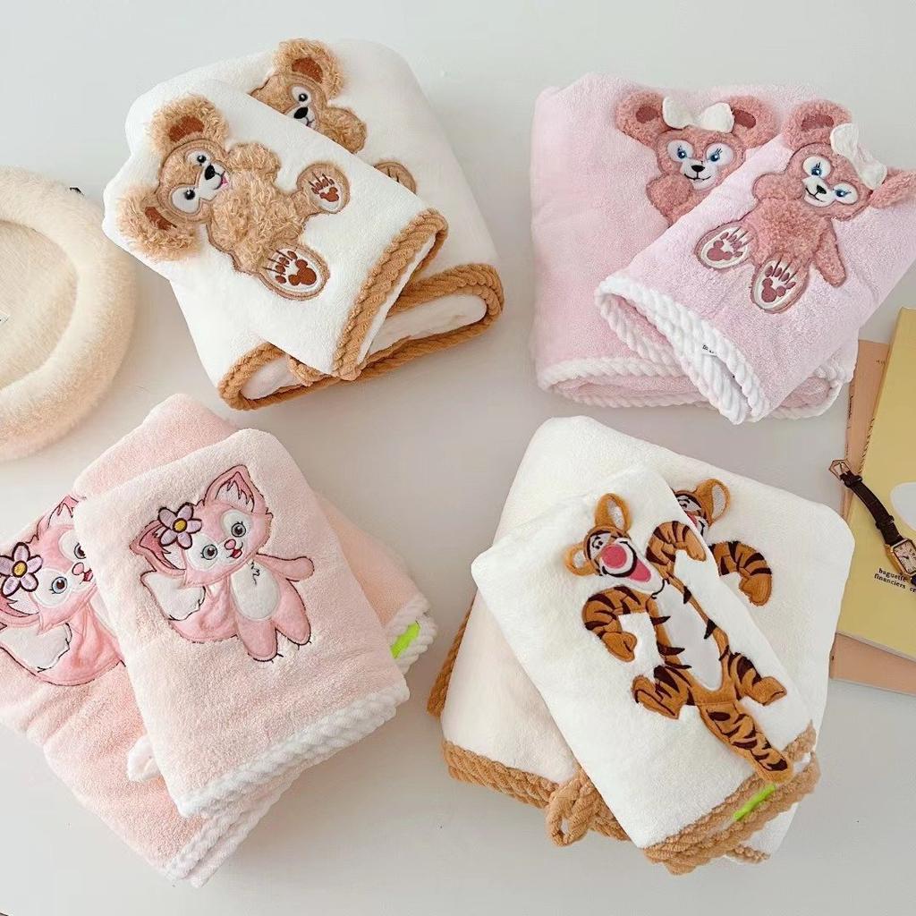 New Cartoon Embroidered Coral Fleece Towel Combination Set, Tigger Shirley Rose Towel Set