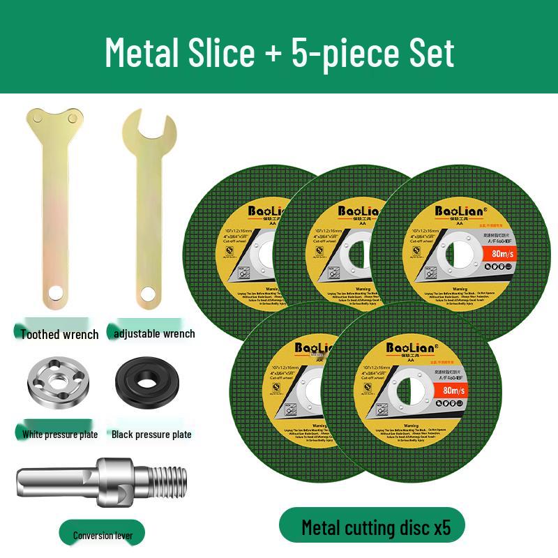 Baolian Electric Drill To Angle Grinder Converter Kit: Chuck, Connecting Rod, and Cutting Attachment