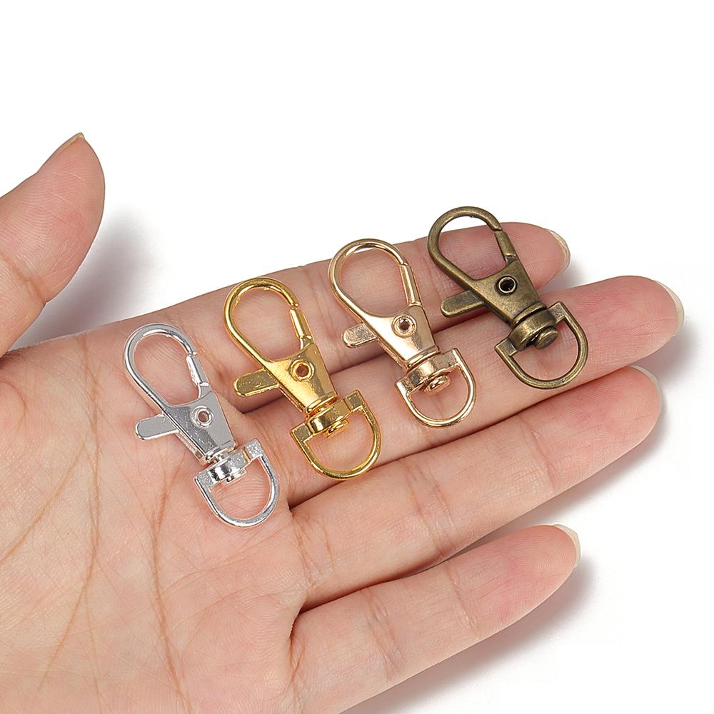 5/10 Stück Karabiner mit Drehgelenk Gold Silber Beschichtet Hummerklauen Haken Schlüsselringe für Handwerk DIY Schmuckherstellung