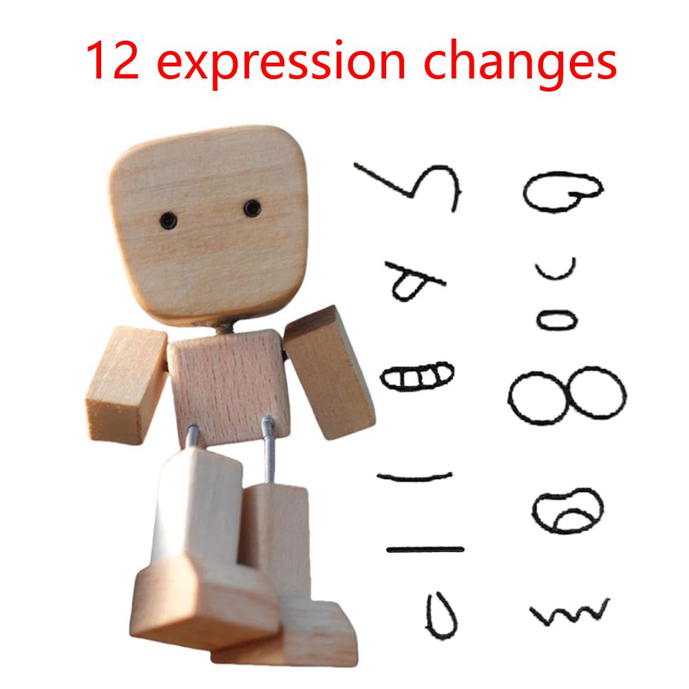 Shaking Wooden Man Figurine Funny Bobblehead Car Dashboard Decor Little Nerdy Dolls Car Accessories Car Ornaments Creative Gifts