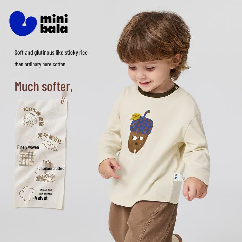 Minibala Unisex Kids' Soft Brushed Cotton Long-Sleeve T-Shirt