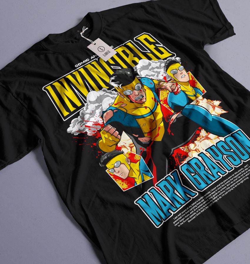 

Invincible OmniUnisex Nolan Grayson Graphic 100Cotton unisex shirt 2026 Summer New Oversized Fashion Y2k Unisex Short sleeve Tshirt 4XL