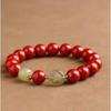 Echtes Zinnoberarmband für Damen, natürliches Hetian-Jade-Friedensschnallen-Armband für Herren, Nischen-Tierkreiszeichen-Schmuckgeschenk