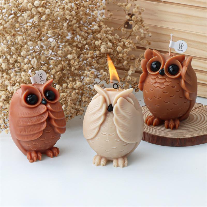 3D Cartoon Eule Silikonform DIY Niedliches Tier Duftkerzenform Gips Handwerksdekoration Seife Eiswürfel Backform