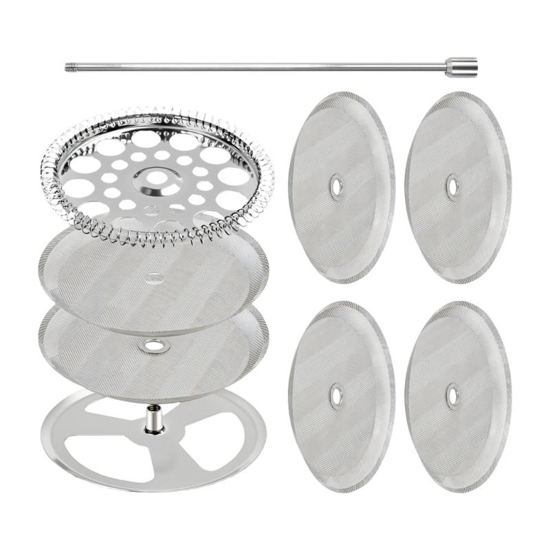 

Stainless Steel Coffee Filter Screens Filters Spirals Plate Crosses Plate Replacement Kit For Enhanced Brewing Performances 1