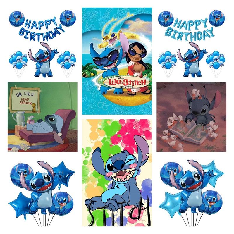 Novo Conjunto de Balões de Folha de Alumínio Lilo e Stitch Para Decoração de Festa de Aniversário e Brinquedos Infantis