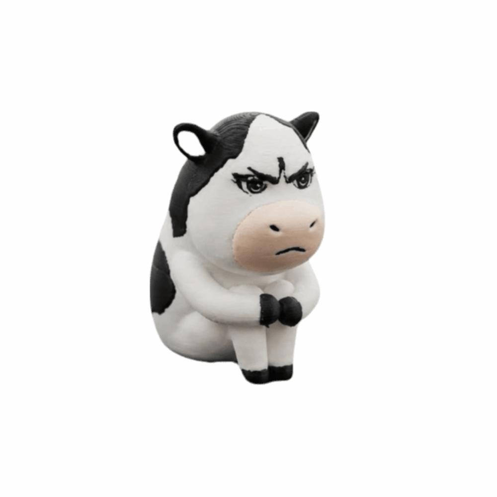 Ugly-cute Cute Cow Doll 3D Printed Car Ornament Grass Cow Figure Desktop Decor