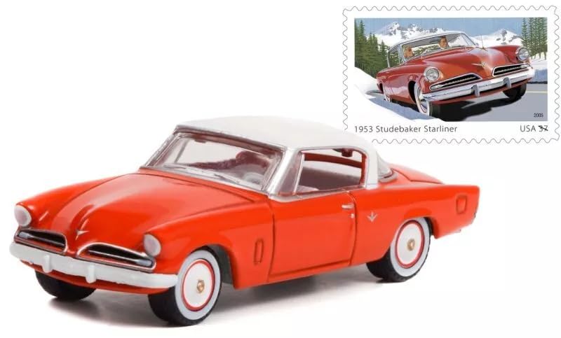 Greenlight Scale Studebaker Starliner 1953 Red USPS Diecast Car 1/64 [Used]