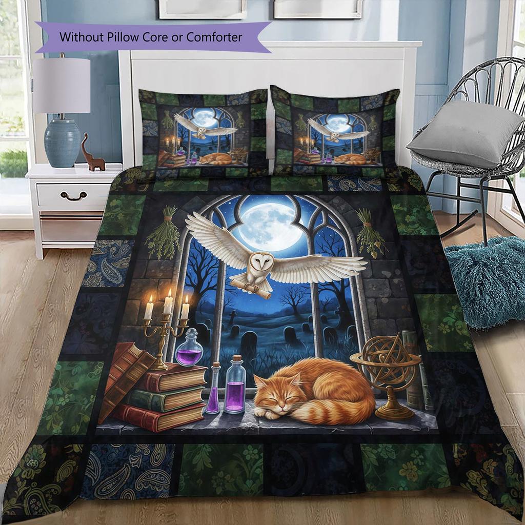 Cartoon Pattern Bedding Quilt Set Quilt Cover Pillowcase Home Decoration Birthday Gift (1 * duvet cover + 2 * pillowcase, without core)