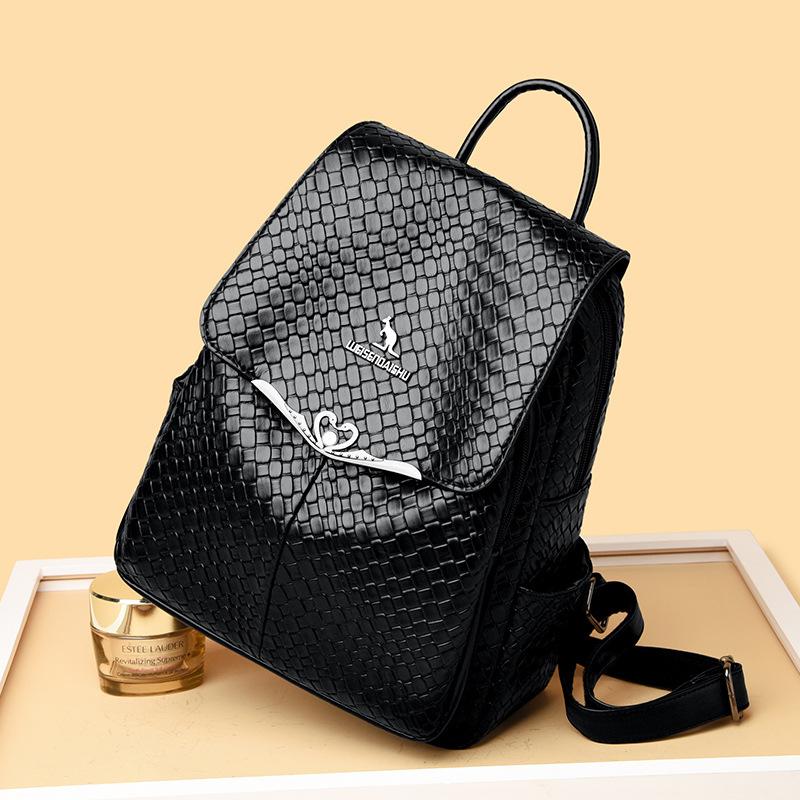 Large Capacity Genuine Leather Texture for Women's Backpack New Soft Leather Multi Purpose Middle Aged Women's Bag Mother Bag