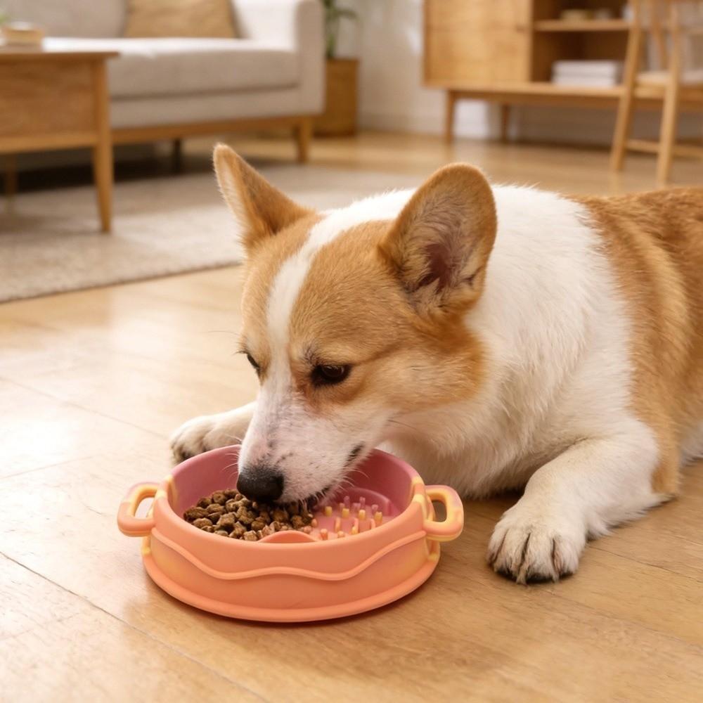 Silicone Anti-Choke Bowl Non-Slip Licking Bowl Colorful Pet Food Dish Pet Enrichment