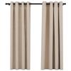 VidaXL Blackout Curtains Linen Look with Eyelets 2pcs Beige 140x175cm