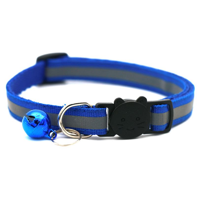 Pet Round Ear Cat Buckle Reflective Cat Head Safety Buckle Split Cat Dog Bell Necklace