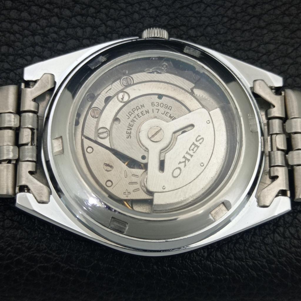 VINTAGE REFURBISHED SEIKO 5 AUTOMATIC 6309A JAPAN MENS BLUE DIAL WATCH a442143-7