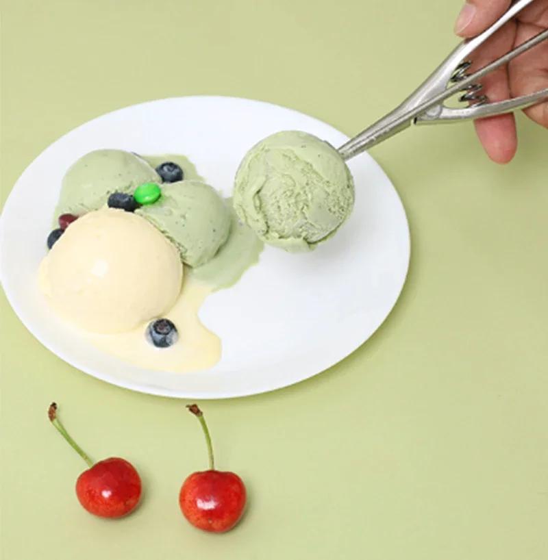 Stainless Steel Spring Handle Ice Cream Scoop Spherical Ball Maker Fruit Digger for Kitchen Tools